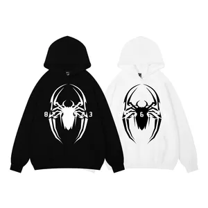 Venta al por mayor de alta calidad de peso pesado Streetwear algodón 420gsm Hiphop Unisex Oversize Men Spider Hoodie