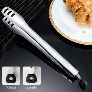 DFU0182 Pinces à viande, steak et pain en acier inoxydable 304, antidérapantes et anti-adhésives, avec 3 trous, pour la vente en gros et la personnalisation - Product Image 5