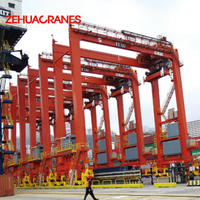 Grue à portique mobile Zehua RTG à roues en caoutchouc, portée 6000 mm, capacité 10 tonnes et 5 tonnes