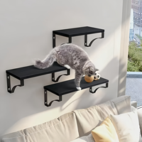 Rak Dinding Terapung Set 3 Modern Kayu Besi Tahan Lama Besi Kuat Penyimpanan Bumbu untuk Kamar Tidur Kamar Mandi Ruang Tamu