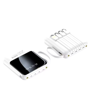 Venta al por mayor banco de energía portátil con 10000mAh USB logotipo personalizado <span class=keywords><strong>4</strong></span> cables de carga mejor Mini banco de energía móvil 20000mAh OEM promoción - Product Image 1