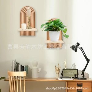 Wall Mounted Wooden <b>Shelf</b> <b>Pine</b> Wood Wave Shape Display Rack For Home Decor - Product Image 3