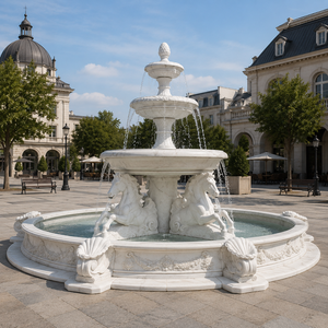 Fuente de Jardín Exterior Europea de Mármol Blanco con Figuras Clásicas y Fuente de Agua para Decoración - Product Image 6