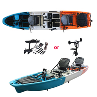 Kayak modulaire double place 14FT en 3 parties, tandem, à pédales, pour la pêche, en HDPE