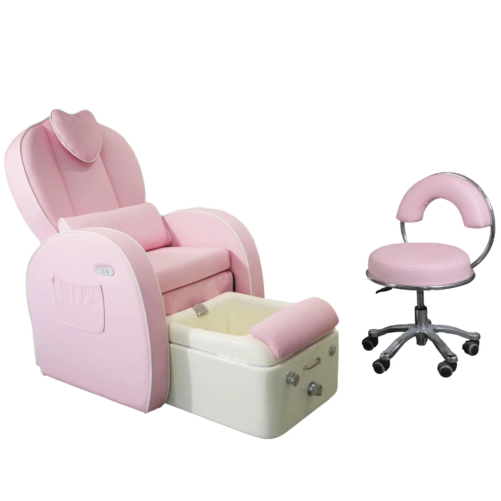 Health tec Schönheit rosa Salon Stühle Salon Möbel moderne Maniküre elektrische Massage Pediküre Stühle Luxus rosa Sets