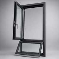 Fenêtre à battant étroit en aluminium robuste Onyx, ouverture vers l'extérieur, de qualité marine, résistante aux intempéries, faible teneur en carbone