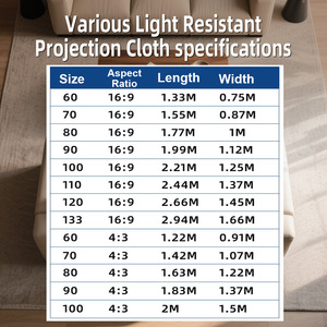 Écran de projecteur de film Topleo 150 120 pouces extérieur Fresnel gris ambiant Anti lumière extérieur 4k grand écran de projecteur - Product Image 5