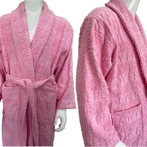 Bata de Baño Corta de Primera Calidad para <span class=keywords><strong>Mujer</strong></span>, Bata de Baño de Algodón Jacquard con Patrón Tejido Personalizado para Playa o <span class=keywords><strong>Piscina</strong></span> - Product Image 5