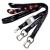 Lanière personnalisée avec logo, vente en gros, directement de l'usine, haute qualité, polyester, sublimation, ouvre-bouteille, lanière de festival