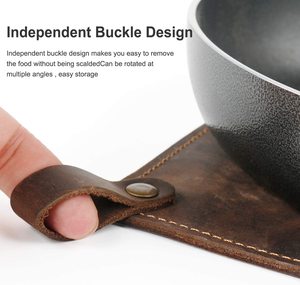 Tappetino per pentole calde in pelle a doppio strato Wellhouse in pelle rustica fatta a mano - Product Image 4