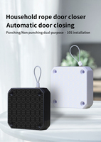 Ferme-porte silencieux en plastique avec câble réglable, design contemporain sans perçage, pour salon et mobilier domestique