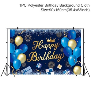 Alles Gute zum Geburtstag Hintergrund-<span class=keywords><strong>Banner</strong></span> Schwarz-Gold Foto-Hintergrund Schild Poster Ballon Glitzer Feuerwerk Geburtstags-Hintergrund - Product Image 4