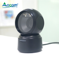 OCOM OCBS-T218 Lecteur de codes-barres de bureau 4 Mil 2D omnidirectionnel CMOS, scanner de codes-barres 1D 2D pour supermarché