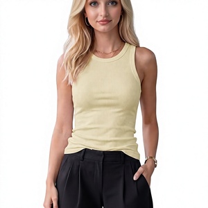 <b>Women</b> Purple Ribbed <b>Tank</b> <b>Top</b> Sleeveless Crew Neck <b>Knitted</b> Elastic Solid Color Minimalist Everyday Wear - Product Image 1