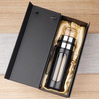 Bouteille à thé en verre avec infuseur - Tasse de voyage isotherme à double paroi en borosilicate avec filtre pour thé en vrac - Cadeaux