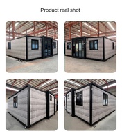 Maison conteneur sécurisée préfabriquée pliable et extensible, résistante aux ouragans, de 20 pieds ou 40 pieds, 5 chambres avec salle de bain et cuisine