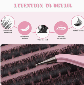3D <b>Mink</b> <b>Lashes</b> Matte Synthetic <b>Lash</b> Extension Kit DIY Eyelash Strips Heat Resistant Cruelty-Free Natural Soft Wholesale - Product Image 1