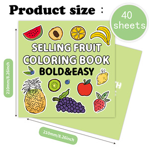 Alta qualità 40 pagine disegno frutta libro <span class=keywords><strong>da</strong></span> <span class=keywords><strong>colorare</strong></span> Design personalizzato per bambini <span class=keywords><strong>e</strong></span> <span class=keywords><strong>adulti</strong></span> stampato su cartone <span class=keywords><strong>e</strong></span> carta d'arte prezzo - Product Image 2