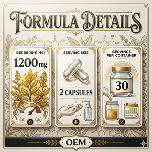 OEM ODM Berberine 1200mg 60 Capsules Complément Alimentaire Soutien Naturel au Métabolisme - Product Image 4