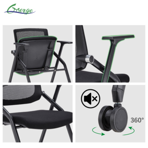 <span class=keywords><strong>Chaise</strong></span> de formation pliable en maille avec roulettes pour étudiants, mobilier scolaire directement de l'usine, idéale pour les conférences <span class=keywords><strong>et</strong></span> les bureaux - Product Image 5