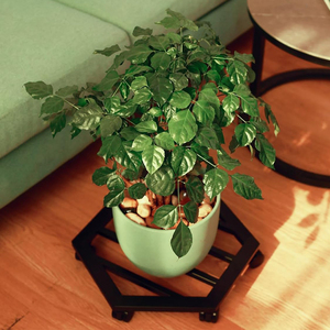 Chariot à plantes en métal de haute qualité avec <span class=keywords><strong>roulettes</strong></span>, <span class=keywords><strong>support</strong></span> à plantes roulant robuste pour usage intérieur et extérieur, avec <span class=keywords><strong>roulettes</strong></span> pivotantes - Product Image 5