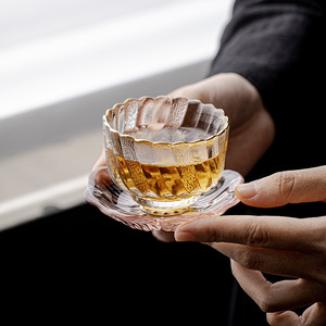 Kung Fu <b>Tea</b> <b>Set</b> Large Master Cup Heat Resistant Glass Teacup Irregular Shape Home Use Afternoon <b>Tea</b> Tasting Cup - Product Image 1