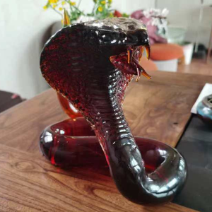 Làm Bằng Tay Borosilicate 1000Ml Hoặc 750Ml Rõ Ràng Thủy Tinh Sáng Tạo Động Vật Rượu Vang Chai Thủy Tinh Vua Rắn Hổ Mang Hoàng Đạo Rắn Decanter Chai - Product Image 6
