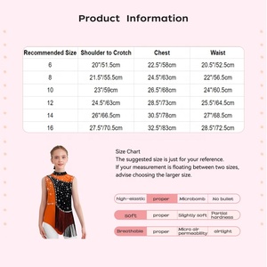 6-16 Trẻ Em Cô Gái Thể Dục Leotard Bodysuit Quần Áo Thiết Kế Vũ Nữ Thoát Y Khiêu Vũ Mặc Trượt Băng Cuộc Thi Lớp Biểu Diễn - Product Image 6