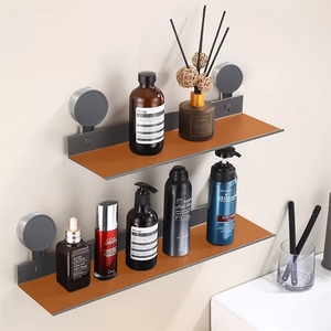 Étagère de rangement épaissie pour salle de bain, mur, miroir, cabine de douche, en aluminium spatial - avec séparateurs, pas de perçage nécessaire - Product Image 4