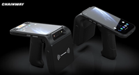 قارئ RFID UHF من Chainway C5، جهاز محمول متين لقراءة الباركود، كمبيوتر محمول ببطارية مزدوجة يدعم التبديل السريع