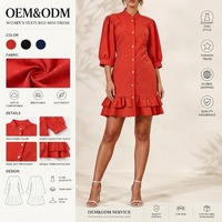 Gaun Wanita Motif Titik Jacquard Ukuran Besar Kerah O Model Oversize dengan Ujung Bawah Melebar, Elegan, Kasual Bisnis, Sopan, OEM