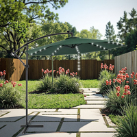 Parasol de patio de parc de jardin de conception moderne éclairage LED parapluie extérieur de banane pour le mobilier extérieur