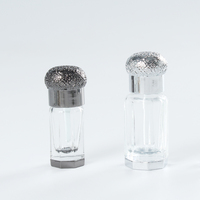 Bouteille en verre d'huile de Oud de parfum en verre Attar transparent arabe de 3ml avec couvercle en Zamac vente en gros