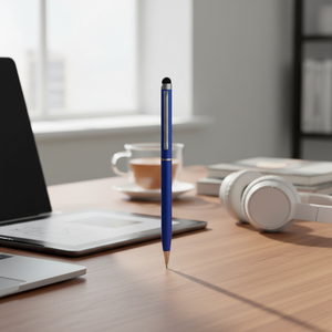 Penna Touch in Alluminio, Stilo Capacitivo 2-in-1, Blu, Personalizzabile, con Rifiuto del Palmo Magnetico, Punta di Ricambio per Dispositivi Mobili - Product Image 3