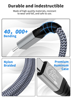 Nylon Braid USB 3.1 3.2 PD 240W, kabel Data Tipe C AM ke AF 90 derajat 20gbps USB C untuk sumber daya listrik