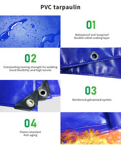 5x 165 pieds de rouleaux de bâche en polyester imperméable PVC, bâche de camion, <span class=keywords><strong>abri</strong></span> solaire, tissu haute résistance, toit, terpal, polyster pour camion - Product Image 4