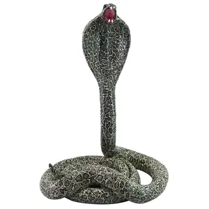 Schlange Kobra 50 cm Natur Suar Holz Wohndeko Cobra Snake Tier Figur Handarbeit