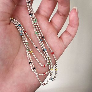 Collar de Plata de Ley S925 con Diseño de Arcoíris para Mujer, Cadena para Clavícula, Estilo de Lujo, Nueva Tendencia 2022 - Product Image 1