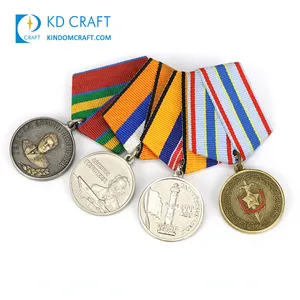 Hochwertige personal isierte benutzer definierte Metall 3d Souvenir Ehren medaille mit kurzem Band