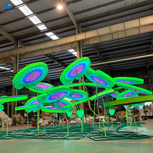 Ccfl128 vườn đèn lồng trang trí đầy màu sắc lụa đèn lồng lớn lá sen đèn lồng lễ hộ<span class=keywords><strong>i</strong></span> cho công viên - Product Image 6
