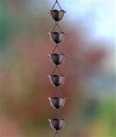Chaînes de pluie Art Déco en métal sur mesure, finition brillante, résistantes aux intempéries, avec grandes coupelles en forme de lotus, pour remplacement de gouttière de jardin
