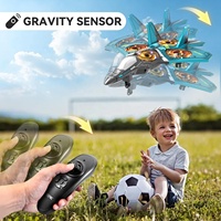 Drone RC 4DRC V17 à détection de gravité avec lumières LED, avion de chasse en mousse, maintien d'altitude, changement de vitesse, hélicoptère télécommandé, jouet