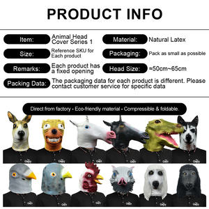 Máscaras de Animales de Látex Divertidas en Varios Estilos, Realistas, para Fiestas de Halloween, Cosplay, Carnaval, Venta al Por Mayor, Personalizadas - Product Image 3