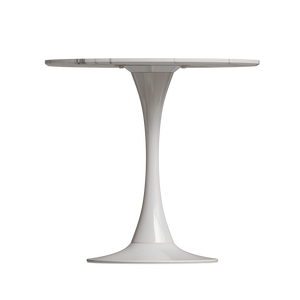 โต๊ะทานอาหารทิวลิปมีลวดลายหินอ่อนสีขาวยุคกลางพร้อมฐานโลหะทำจากแก้ว2-3คน dB 31.4 - Product Image 6