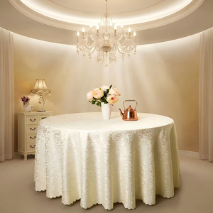 <span class=keywords><strong>Nappe</strong></span> de table ronde personnalisable en gros pour mariage, couleur ivoire, durable, multicolore, pour événements et décoration de mariage - Product Image 1