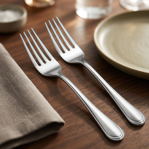 Ensemble de 12 fourchettes modernes en acier inoxydable, robustes, finition miroir, pour desserts, hôtels, restaurants et service de table - Product Image 1