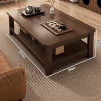 Table basse moderne haut de gamme compacte à deux niveaux pour petits salons
