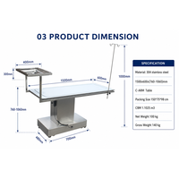 Table d'opération vétérinaire VetsEcare C-arm avec plateau en acrylique pour usage chirurgical des animaux de compagnie – Équipement vétérinaire