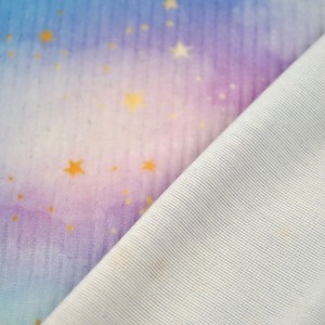 Vente en gros de tissu côtelé en velours de polyester tricoté en chaîne avec impression personnalisée côtes de velours stretch plissées pour pantalons de survêtement - Product Image 5