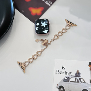Ajustable <span class=keywords><strong>se</strong></span>ñoras de acero inoxidable Metal <span class=keywords><strong>Smartwatch</strong></span> pulsera corazón Rhinestone 38 45 49mm correas de reloj Zinc 3 4 5 <span class=keywords><strong>SE</strong></span> para <span class=keywords><strong>Apple</strong></span> - Product Image 5